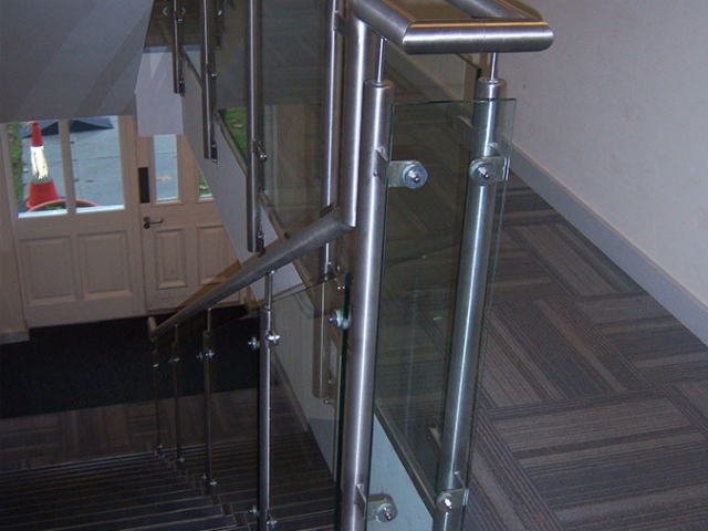 Glass and stainless steel stairs